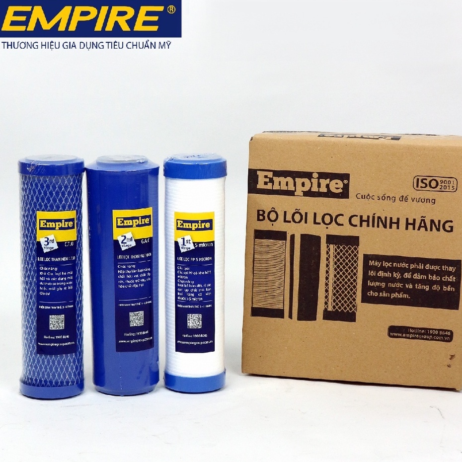 BỘ LÕI LỌC NƯỚC RO 123 Empire EMPLLN123 dùng cho tất cả máy lọc nước tiêu dùng