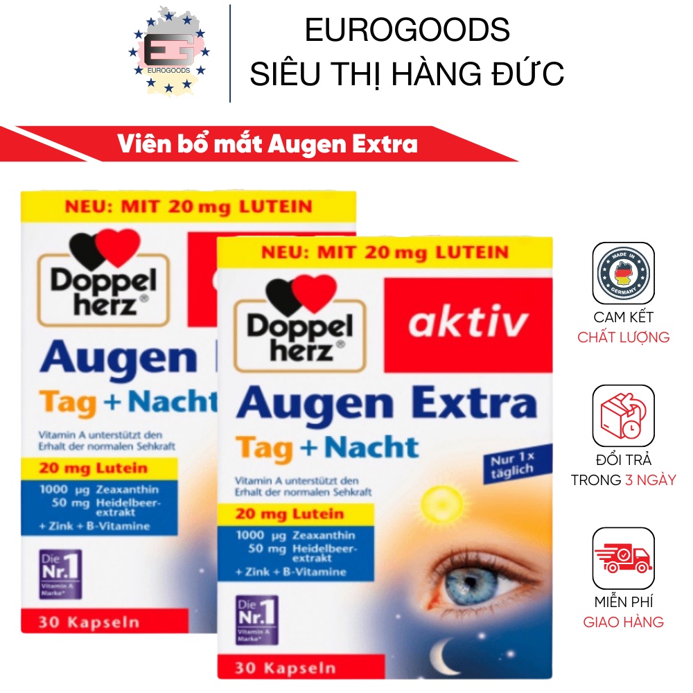 Viên bổ mắt Augen Extra ⚡ CAM KẾT CHUẨN AUTH ⚡ Viên uống bổ mắt Augen Extra Doppel herz cải thiện thị lực- Nội địa Đức