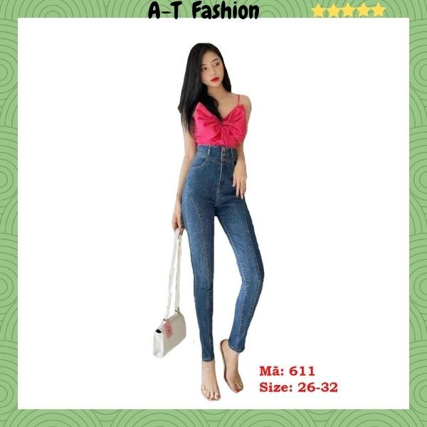 Quần Jean Nữ Lưng Cao ❤️FREESHIP❤️ Quần Bò Nữ Mẫu Mới Form Ôm Chuẩn Body Thời Trang Chuẩn Hàng Shop A-T Fashion - QJNU46