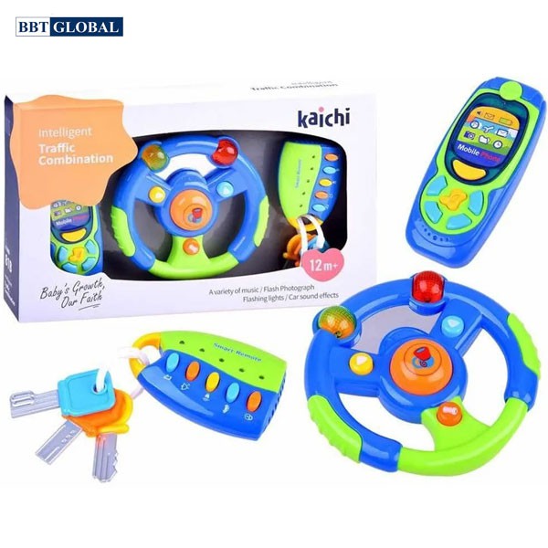 Đồ chơi vô lăng có đèn và nhạc cho bé BBT Global 999-120B