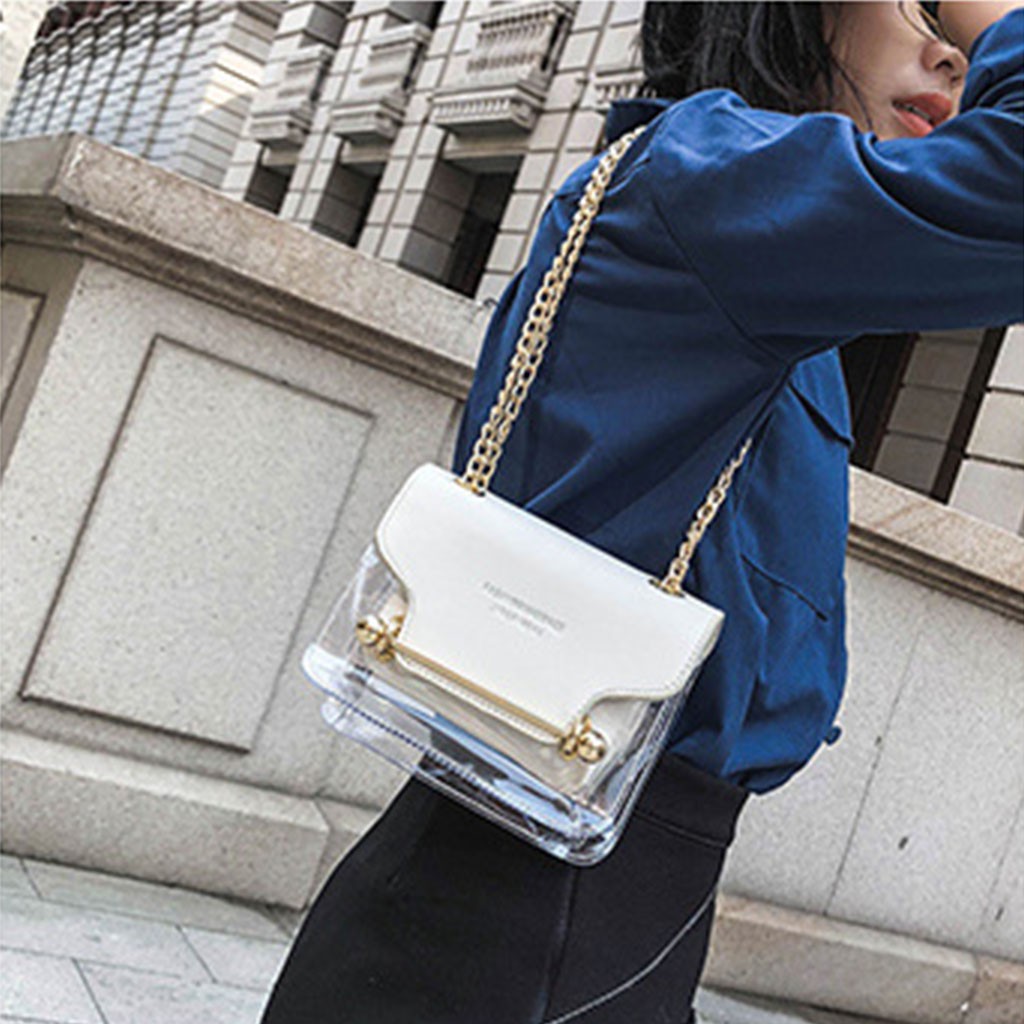 Túi Xách JADENTX08 Túi Đeo Chéo Nữ Trong Suốt Kèm Ví Nhỏ, Nổi Bật Thanh Ngang Kim Loại Thời Trang Chính Hãng JADEN STORE | BigBuy360 - bigbuy360.vn