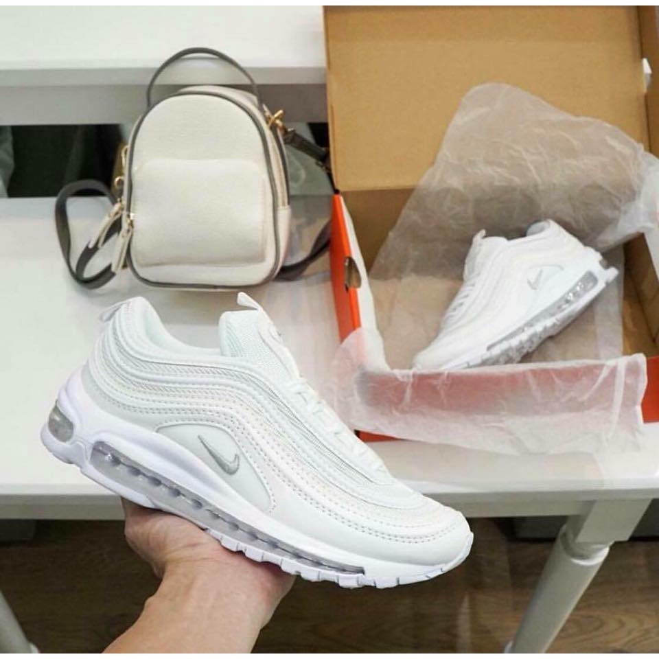 👟 Giày thể thao Nam/nữ Fit_Nike Air Max 97 Triple white :)) . new new . , ! ' ' <
