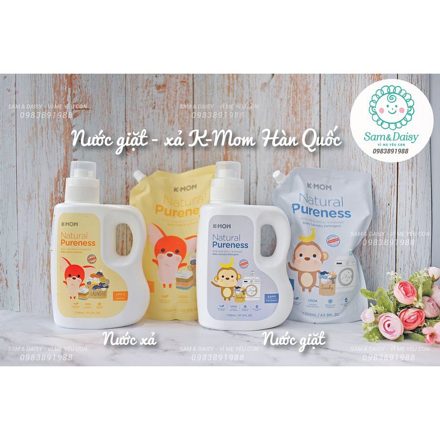 Nước giặt hữu cơ K-Mom Hàn Quốc dạng can 1700ml