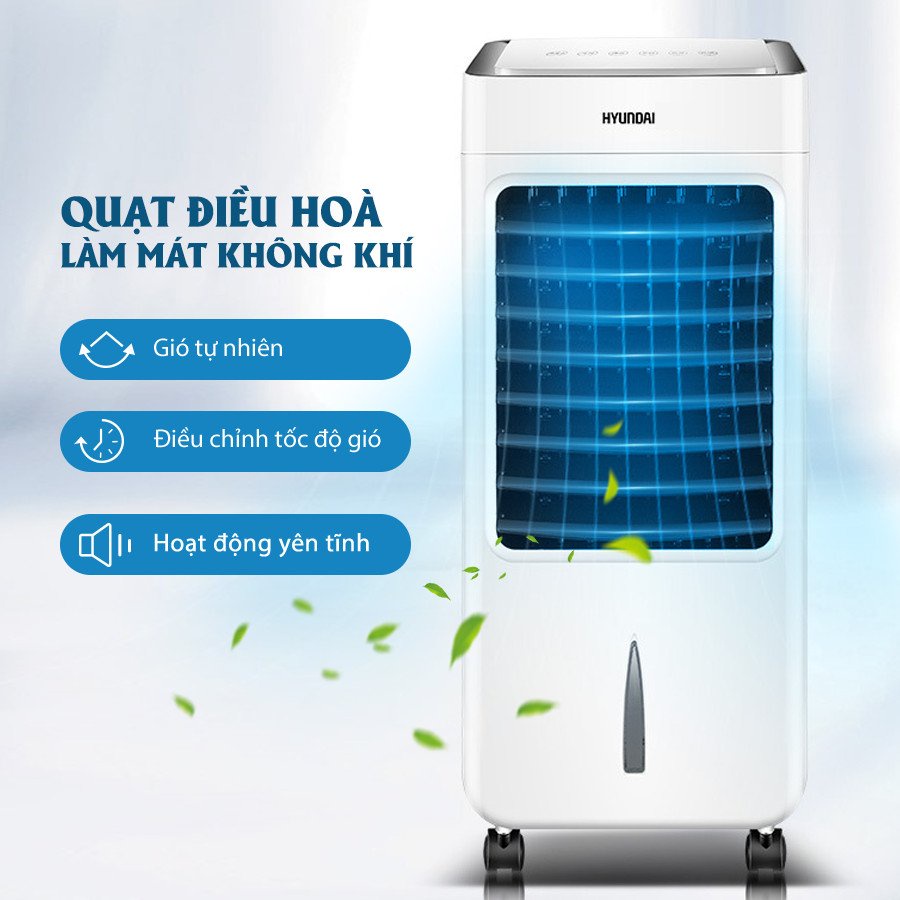 Quạt điều hòa hơi nước điều khiển từ xa HYUNDAI- BL205DLR, công suất 80W, hàng chính hãng - TẶNG 2 CHAI ĐÁ KHÔ