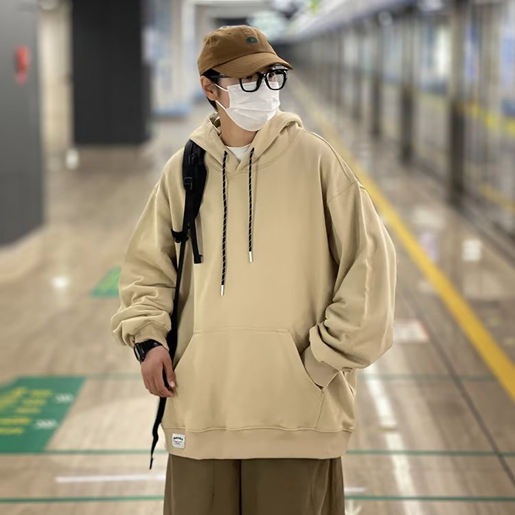 Áo hoodie Tay Dài Dáng Rộng Kiểu Dây Rút Phong Cách Thời Trang Hàn Quốc