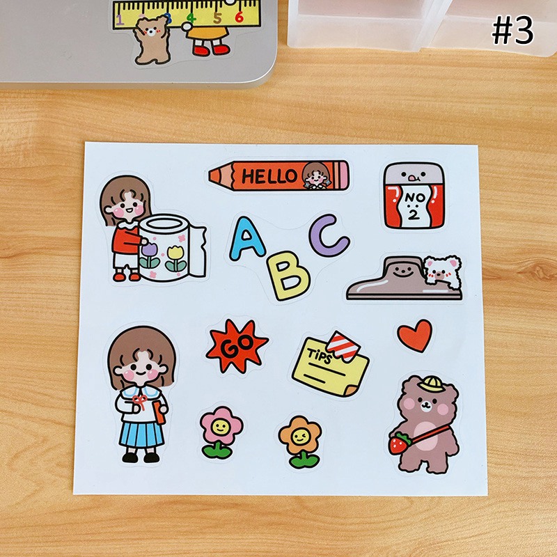 Sticker Dán Trang Trí Sổ Tay DIY Xinh Xắn Đáng Yêu