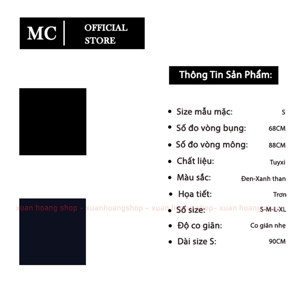 Quần Tây Nữ Công Sở Đen, Xanh Tím Than, Lưng Cao Mc Fashion Q0488