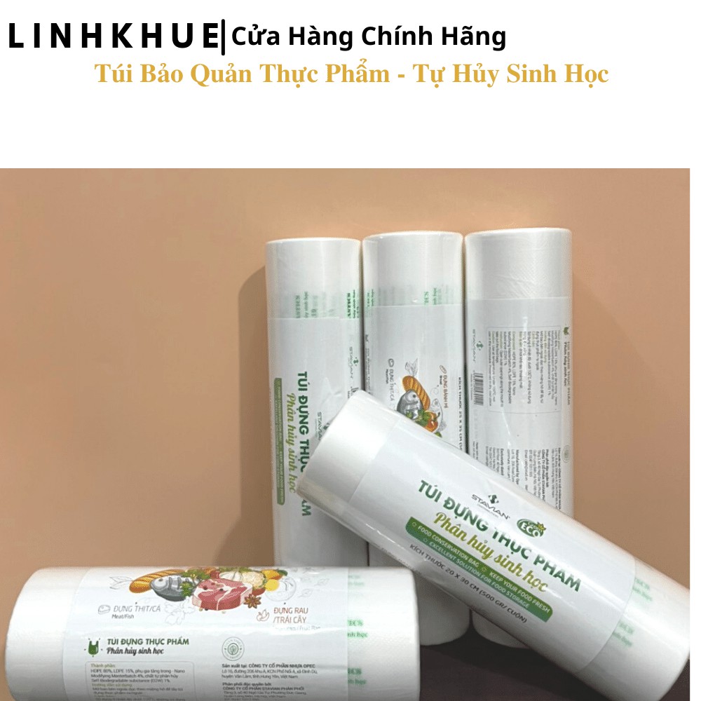 Túi đựng thực phẩm tự huỷ sinh học cuộn đủ 500Gr + Hàng xịn +  Nhiều Size đa dạng + SP00004 + Túi đựng thức ăn