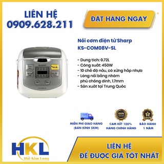 Nồi cơm điện tử sharp ks-com08v-sl 0.72l – hàng chính hãng