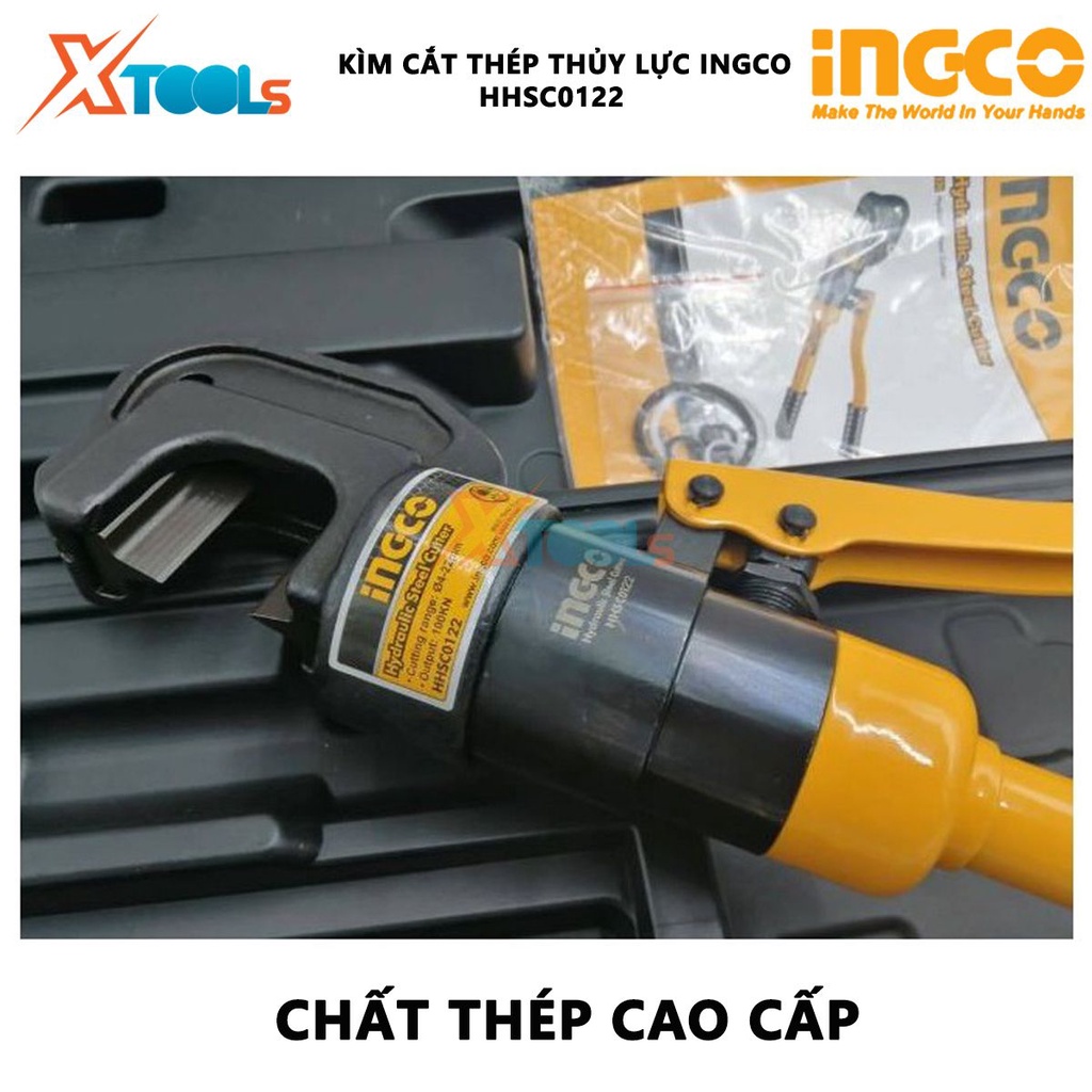 Kìm uốn thép thủy lực INGCO HHSC0122 | kìm ép cốt thủy lực Phạm vi cắt: φ4-φ22mm Lực cắt: 100kN hỗ trợ cho việc uốn cáp