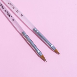 Cọ đắp hoa cán nhựa trong suốt Kolinsky 3D chính hãng - Cọ nặn hoa bột chuyên dụng cho dân làm móng (bán lẻ chiếc)