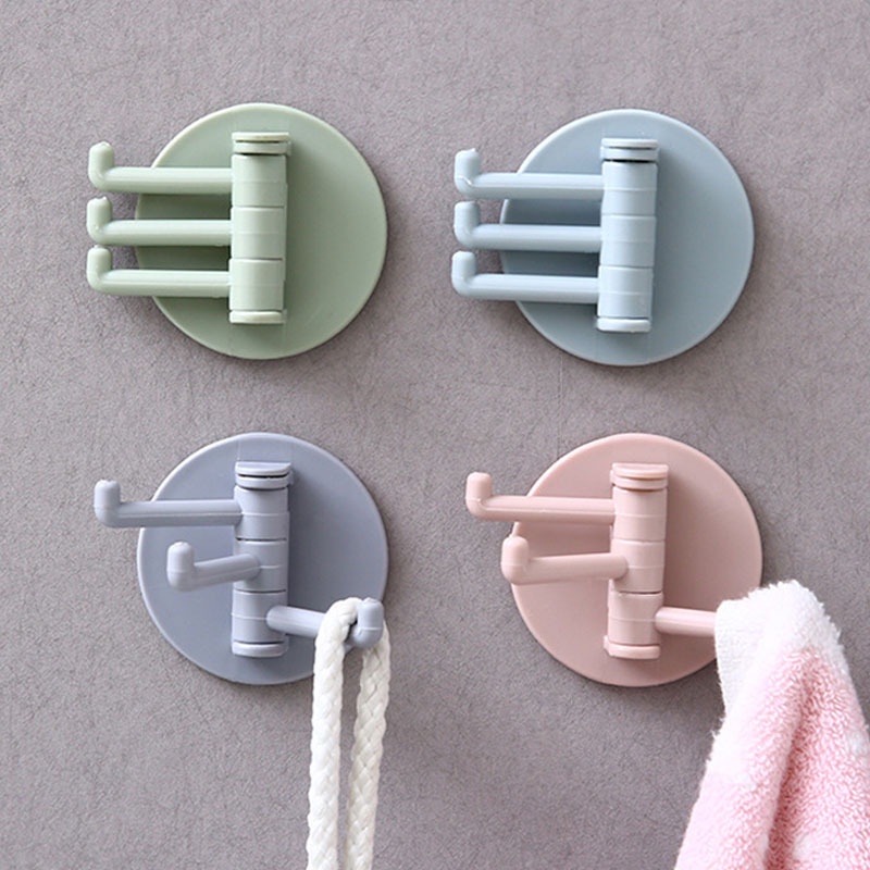 Móc Treo Đồ 3 Nhánh Dán Tường Không Cần Đóng Đinh Tiện Dụng Cho Nhà Bếp / Nhà Tắm