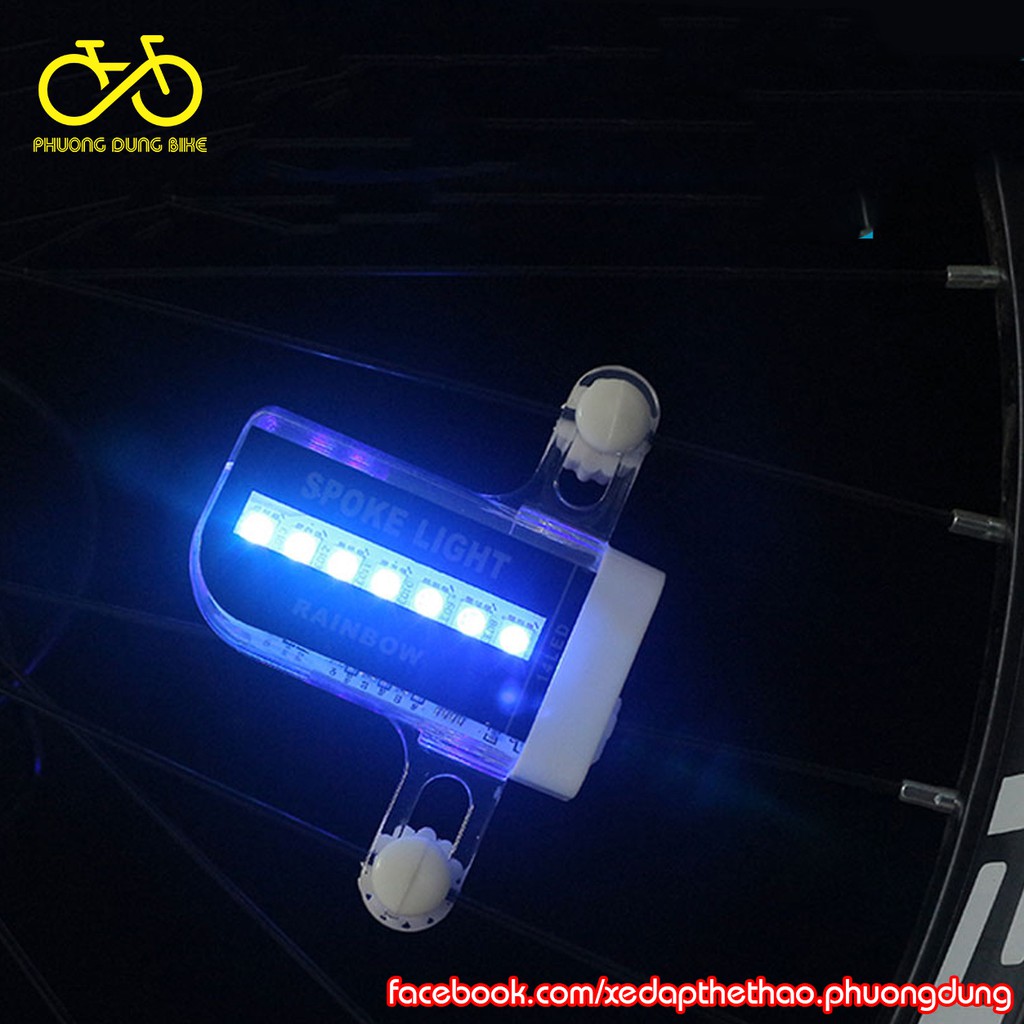 Đèn gắn tăm xe đạp 14 led Rainbow có nút công tắc - Đèn led tạo nhiều hình