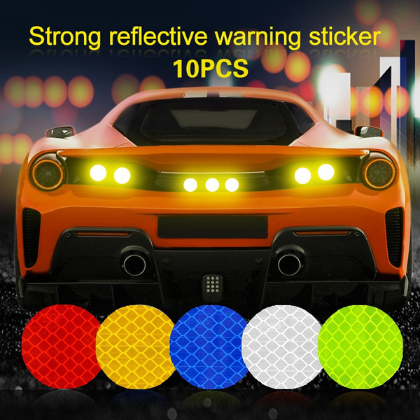 10pcs / Set Car Reflective Reflector Sticker Body Trunk Exterior Auto Accessories Reflective Tape Exterior Reflection Warning Reflective Car Sticker