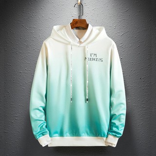 Áo Hoodie Nón Chui Trùm Đầu Nữ Chất Vải Nỉ Poly Loang 2 Màu Xanh Trắng WAH055NOXL