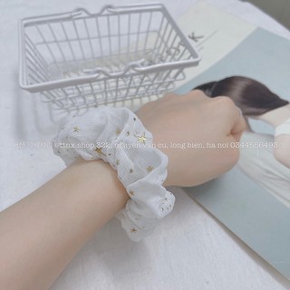 Chun buộc tóc scrunchies tím