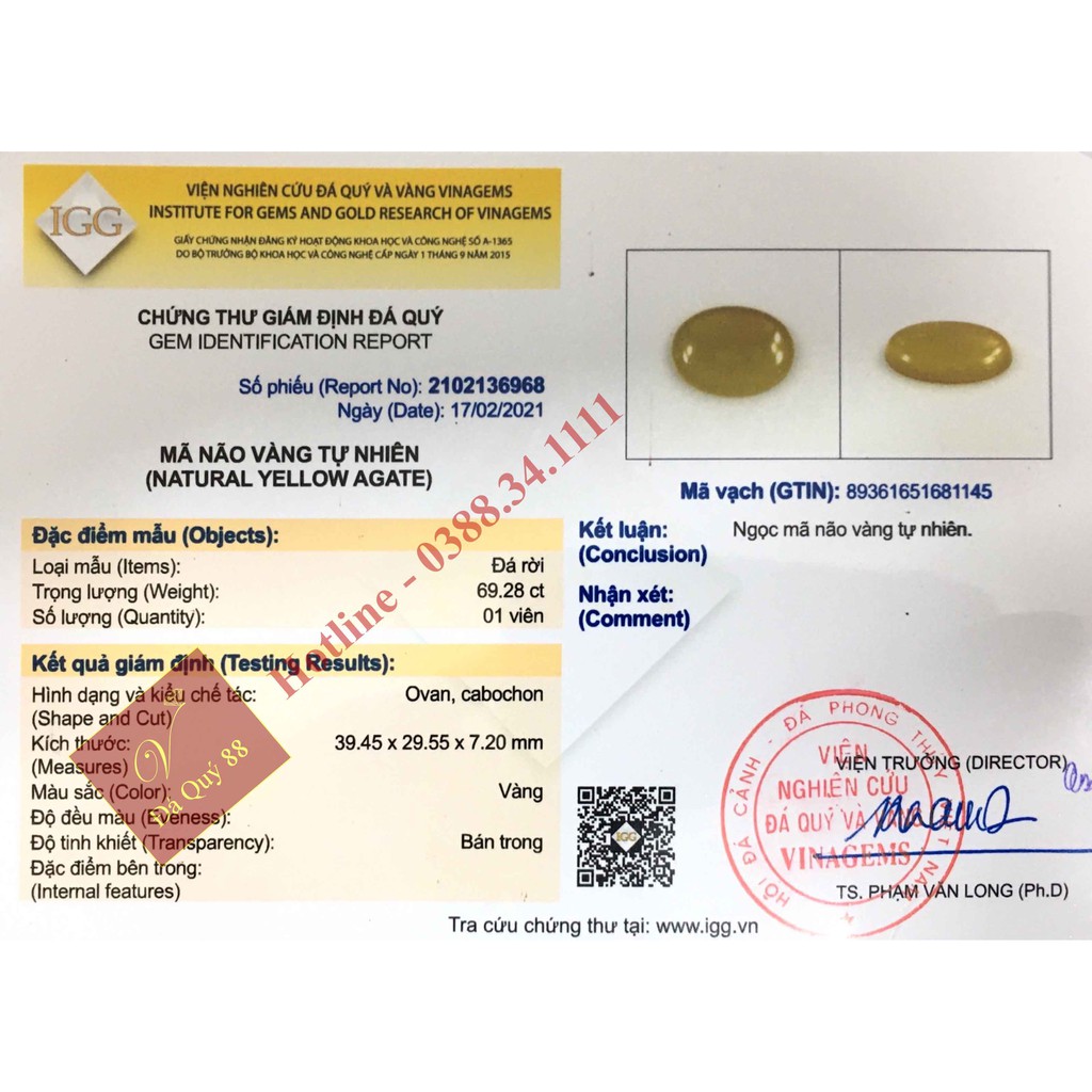 Viên Đá Ngọc Mã Não Vàng Agate Làm Mặt Dây Chuyền, Lắc Tay Size Lơn Đã Kiểm Định