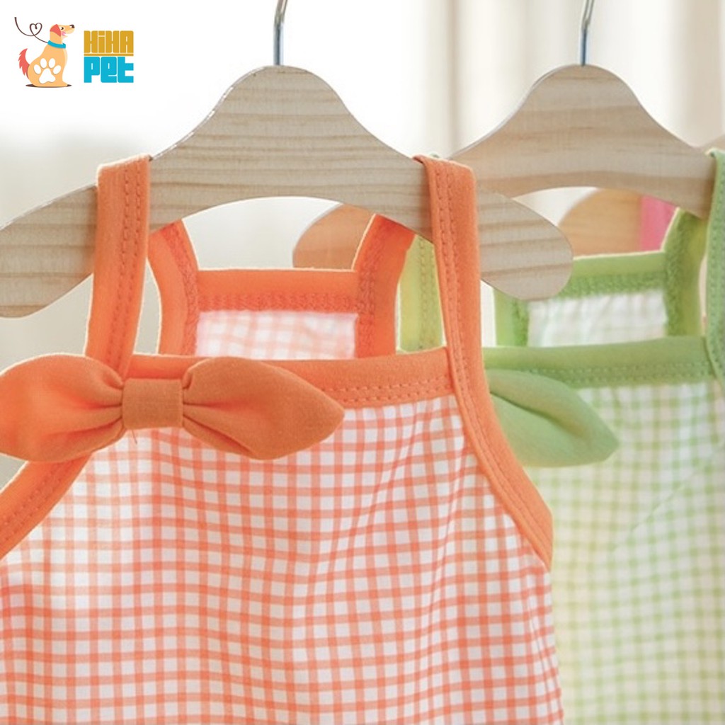 [Mã 253FMCGSALE giảm 8% đơn 500K] Áo Thun Mát Mẻ Có Nơ Vải Thun Mỏng Chó Mèo Quần Áo Thú Cưng Dễ Thương Hihapet.
