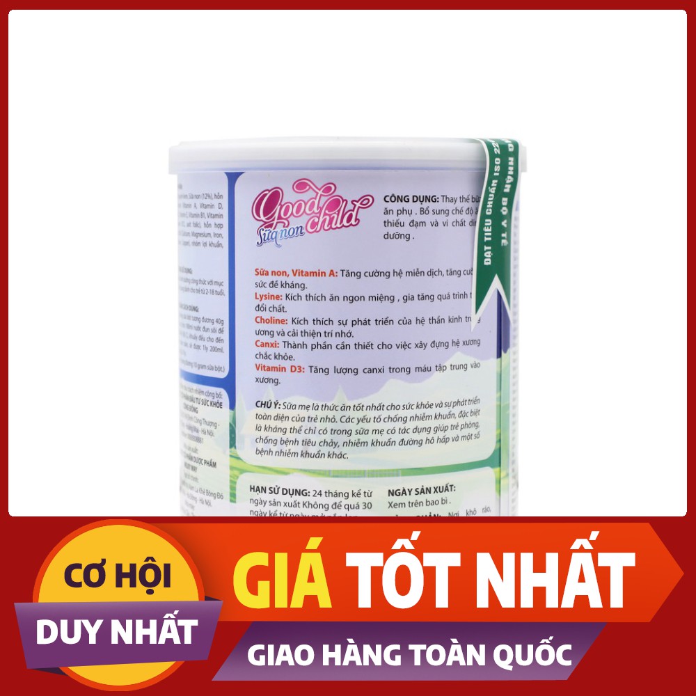 Sữa non Good Child - Bổ sung đạm và vi chất dinh dưỡng cần thiết cho trẻ (Hộp 400g)