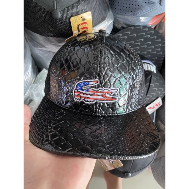 Nón kết nam giả da cá sấu lacoste phong cách