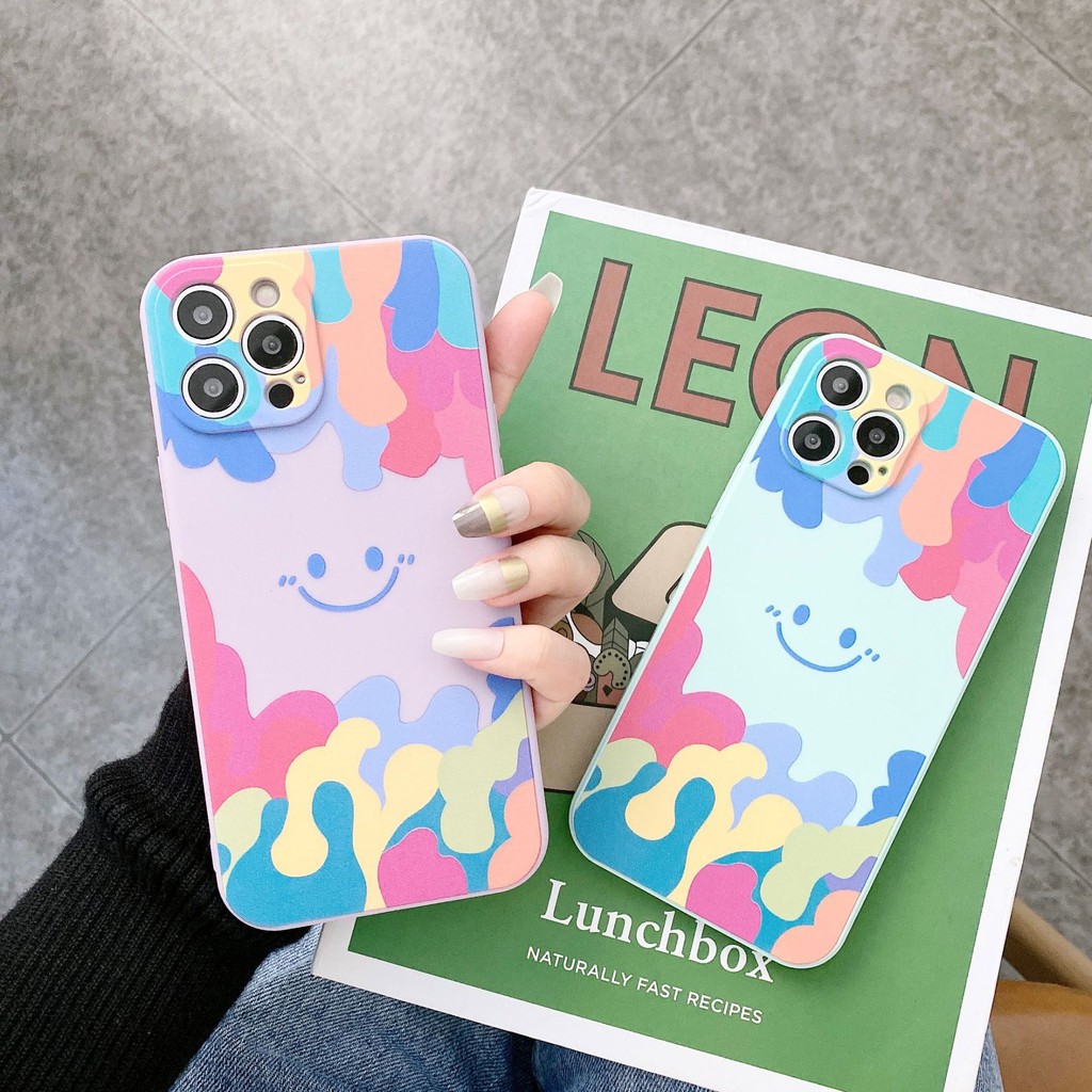 Ốp Lưng Iphone 7 Plus/8 Plus/xs/xs Max/XR/11pro/11 promax/12 mini/12 pro/12 PMax, Loang Sơn, Mặt Cười GCIP07 | GuCase