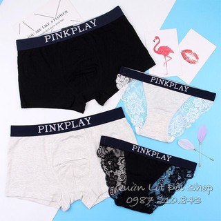Quần lót đôi pink play ren