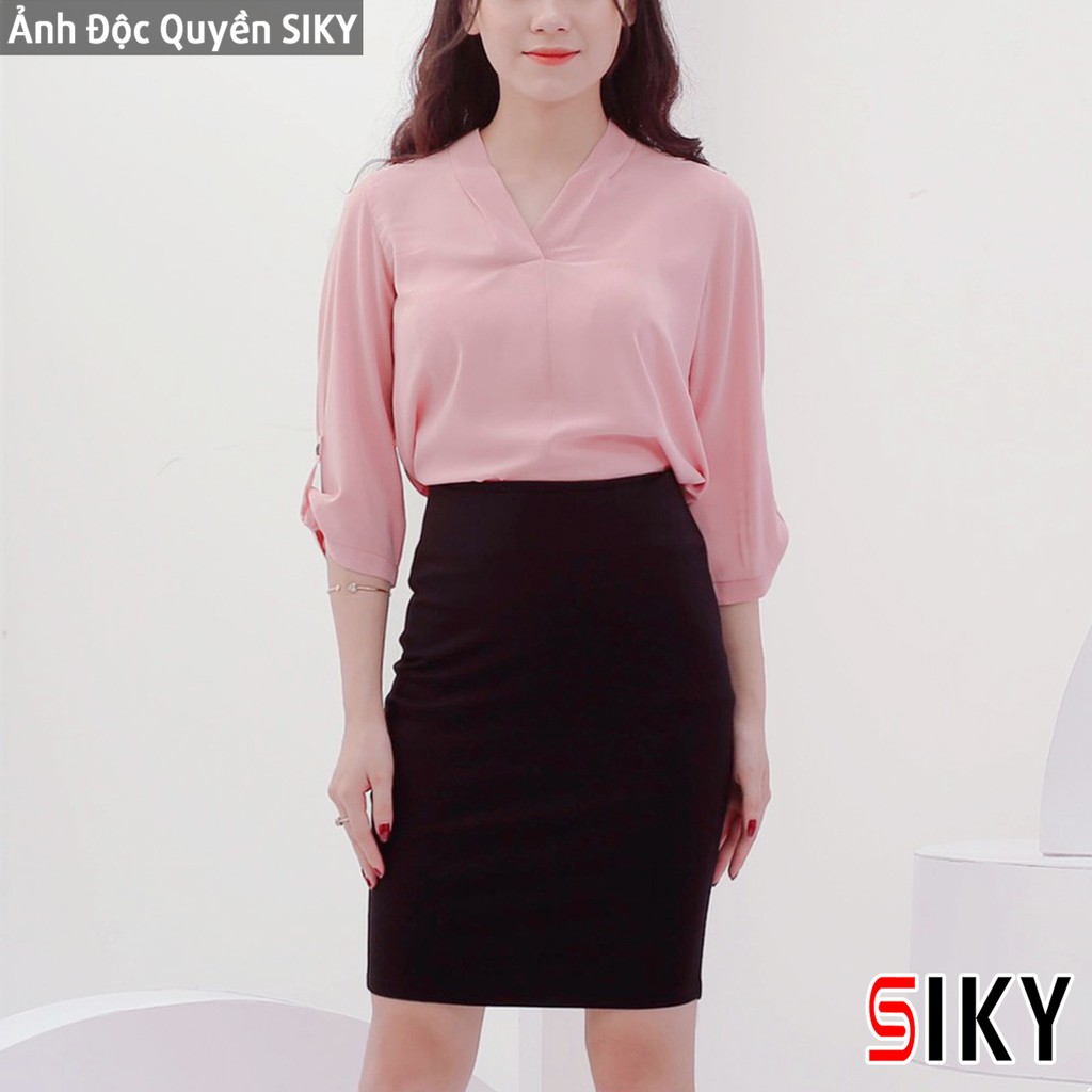 Chân váy công sở bút chì co giãn tốt xẻ sau - CV04