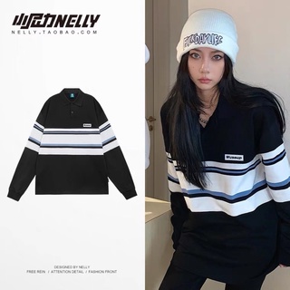 Áo polo dài tay nelly dáng unisex form rộng 39