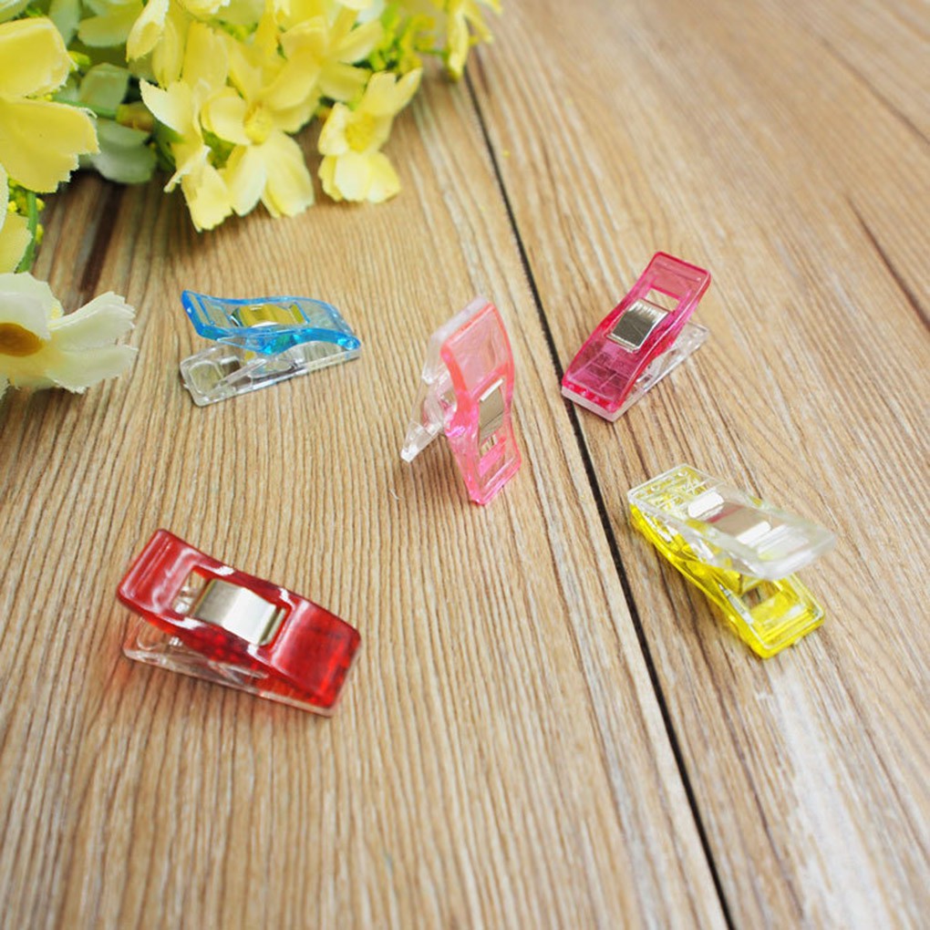 Set 50 kẹp giữ quần áo hỗ trợ may vá nhiều màu sắc tiện dụng