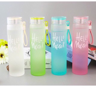 Bình thuỷ tinh đựng nước hello master 420ml