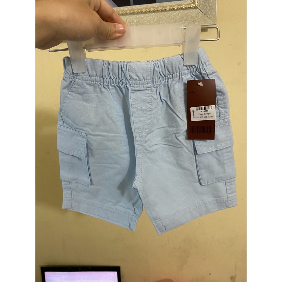 Quần đùi thô kaki mềm túi hộp/đùi khuy bấm cho bé trai