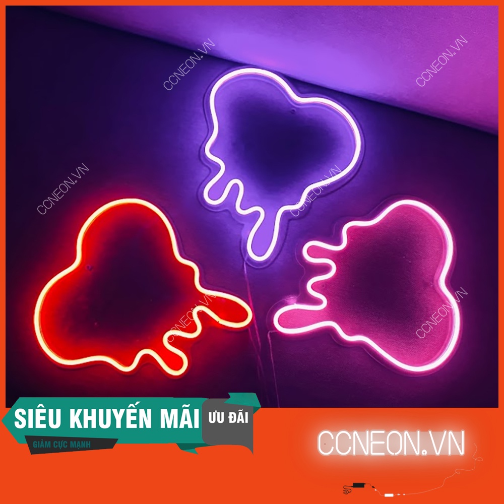 Đèn Trang Trí Led Neon Sign Trái Tim Tan Chảy  | Quà tặng cực chất| Đèn trang trí phòng ngủ