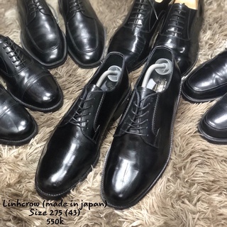 [Giày 2hand] [Size 43] [TonaShoe] Giày Tây Cổ Lửng Màu Đen Made In Japan Thương Hiệu Linhcrow