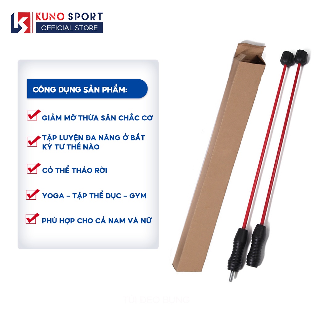 Gậy Rung Đàn Hồi Tập Gym KUNO SPORT Có Thể Tháo Rời