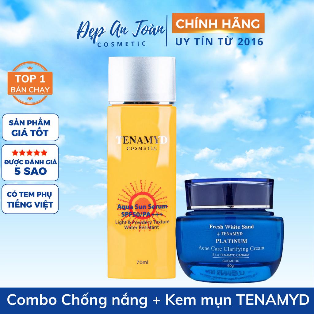 COMBO Huyết thanh chống nắng và Kem dưỡng da mụn Tenamyd Cosmetic