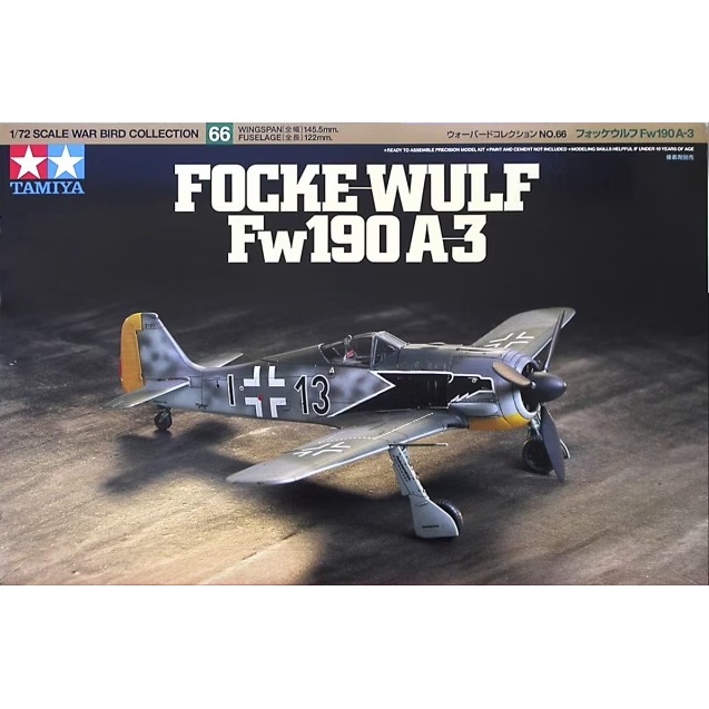 MÔ HÌNH MÁY BAY QUÂN SỰ 1/72 SCALE FOCKE-WULF FW190 A-3 60766 Tamiya