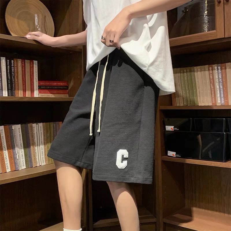 Quần Short Thể Thao Ống Rộng Màu Trơn Thêu Chữ Đơn Giản Thời Trang Cho Nam quần ngắn nam quần thể thao quần đùi thể thao nam Thời trang quần đùi ống rộng