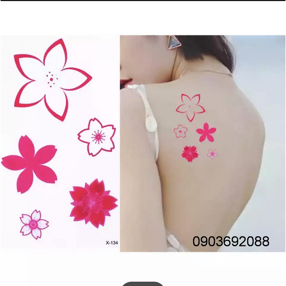 [HCM] Hình xăm dán - tattoo sticker bông hoa 10.5 x 6cm