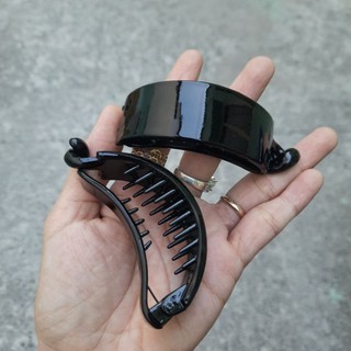 Kẹp cóc vuông,kẹp ngang trơn màu đen bóng