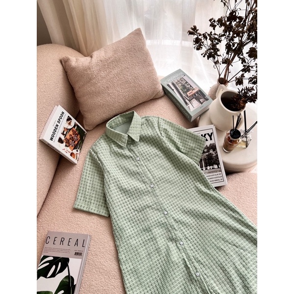 Đầm sơmi 2 Màu vải dày dặn