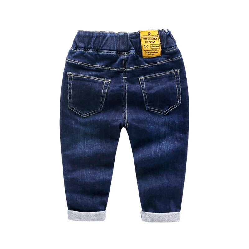 Quần Jeans Dài Màu Trơn Thời Trang Cho Bé 1-8 Tuổi