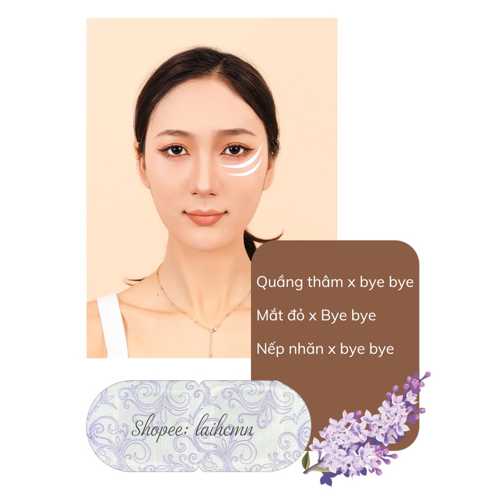 Hộp 5 Miếng Mặt Nạ Mắt Chườm Nóng Xông Hơi Mặt Nạ Thư Giãn Cho Mắt Mờ Quầng Thâm Giảm Mệt Mỏi Hương Hoa An Toàn Cho Mắt