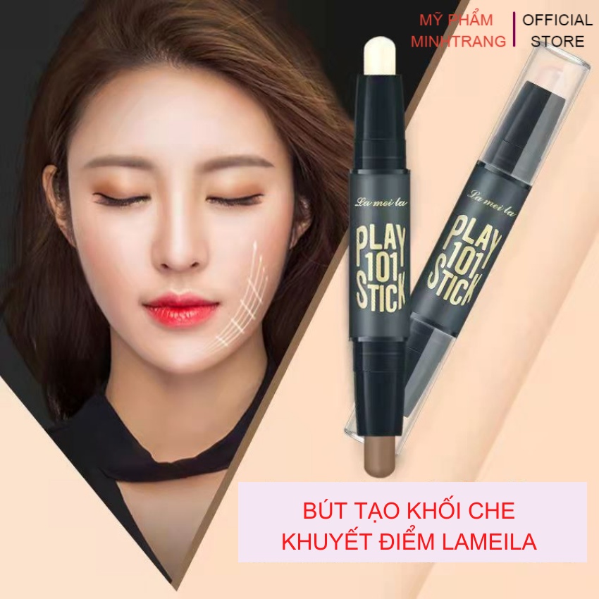 Bút tạo khối che khuyết điểm 2 đầu Lameila Contour &amp; Hi-light Stick tạo đường nét tươi sáng,xinh tươi cho khuôn mặt