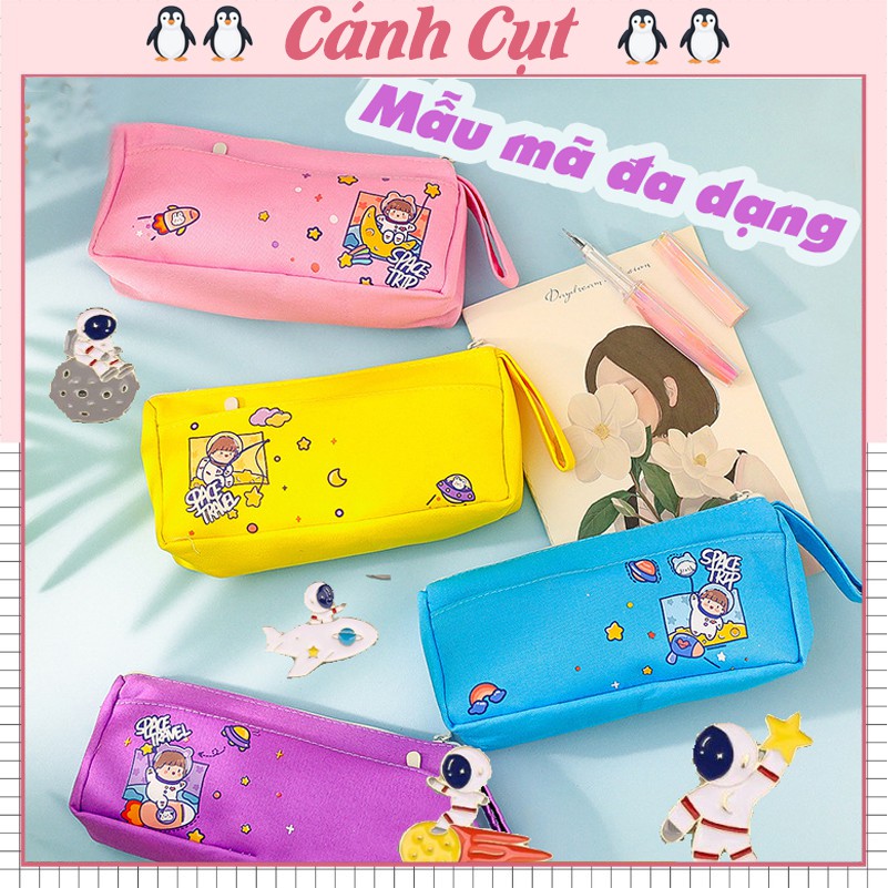 Hộp bút -hộp bút vải phi hành gia canvas cute dễ thương đựng bút đồ trang điểm tiện dụng cho học sinh sinh viên