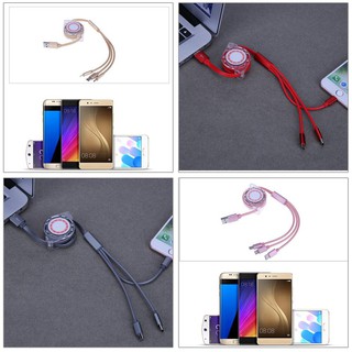 Cáp sạc dây rút 3 in 1 cổng Micro USB - Lightning - Type-C