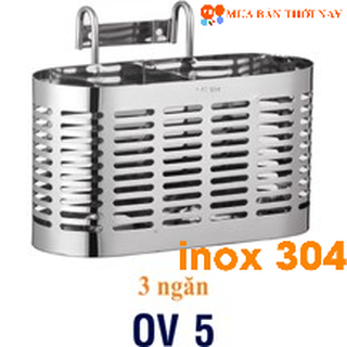 Ống đũa inox 3 ngăn liền OV 5, Cam kết inox 304 chuẩn
