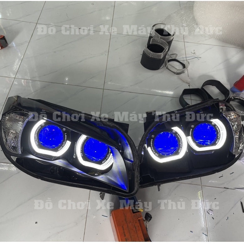 Vòng 3D - BMW Gắn Đèn Bi Cầu led titan back, Gắn Ô tô Xe Máy