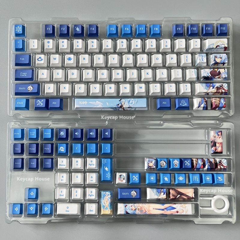 Ganyu Keycap Cherry Profile Genshin Impact Anime PBT Dye Sub Bàn phím cơ học Keycap