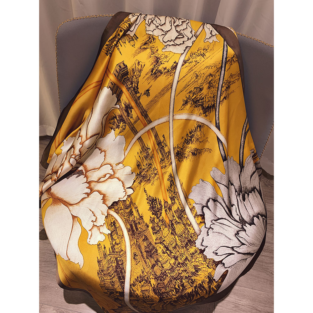Khăn Choàng Satin 90cm Chất Lượng Cao Thời Trang Mùa Xuân Cho Nữ 90cm * 90cm WJ1006-32