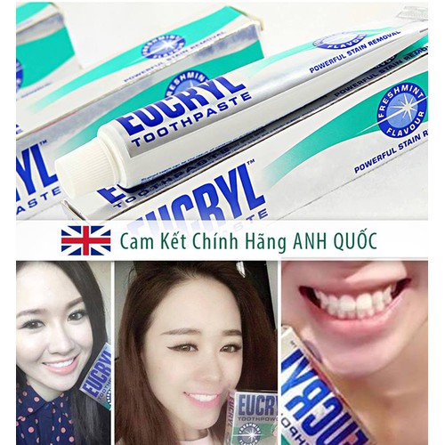 Eucryl Làm Trắng Răng - Kem Đánh Răng Eucryl, Tẩy Trắng Eucryl Toothpaste 62g